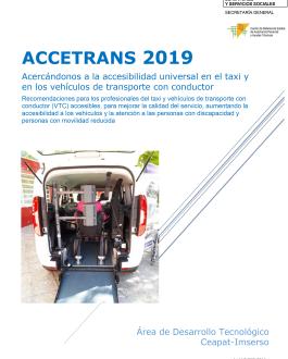 Portada ACCETRANS 2019. Acercándonos a la accesibilidad universal en el taxi y en los vehículos de transporte con conductor